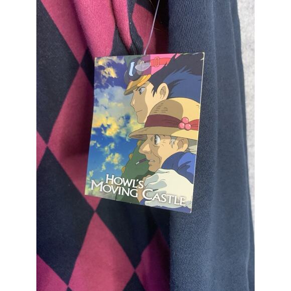 NWT Studio Ghibli Howl’s Moving Castle Calcifer Argyle Sweatshirt Men’s XL - Picture 3 of 10